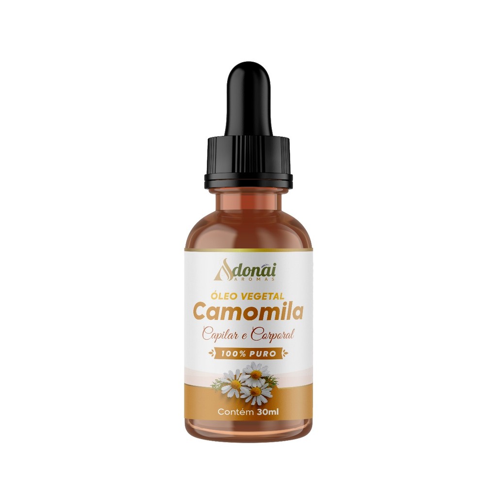 Kit 2 Óleo Vegetal Camomila 30ml Óleo para Corpo e Cabelos Calmante Adonai