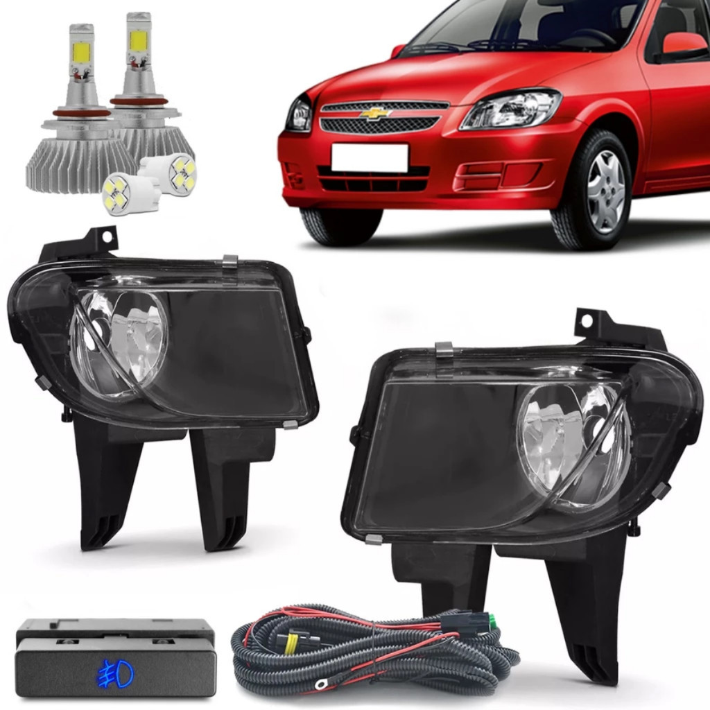 Kit Farol De Milha Celta Prisma 2012 2013 2014 2015 Bot.Original + Led