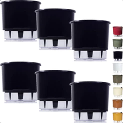 Kit 6 Vaso Raiz Autoirrigável 12x11cm N2 Pequeno Auto Irrigável Plantas Flores Anti Dengue