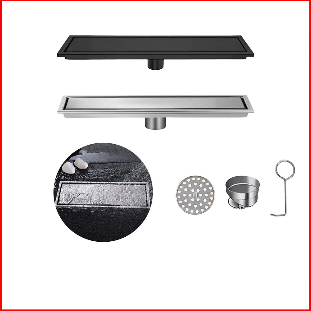 Ralo Inox com Tampa Invisível – Linear Oculto, para Banheiro e Área de Serviço, 10x30 cm/10x40 cm