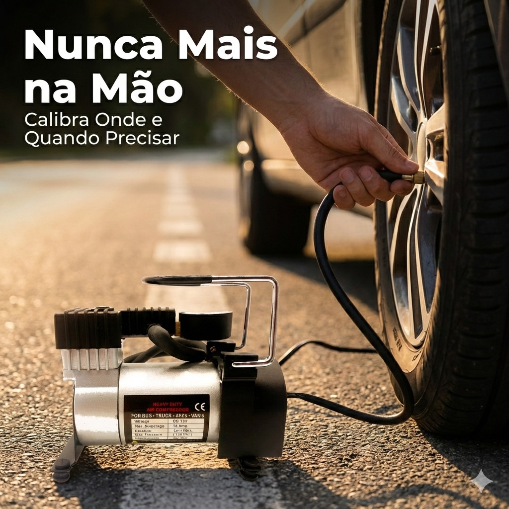 Kit Reparo Carro & Moto Compressor De Ar 12v + Reparo Pneu Com Cola