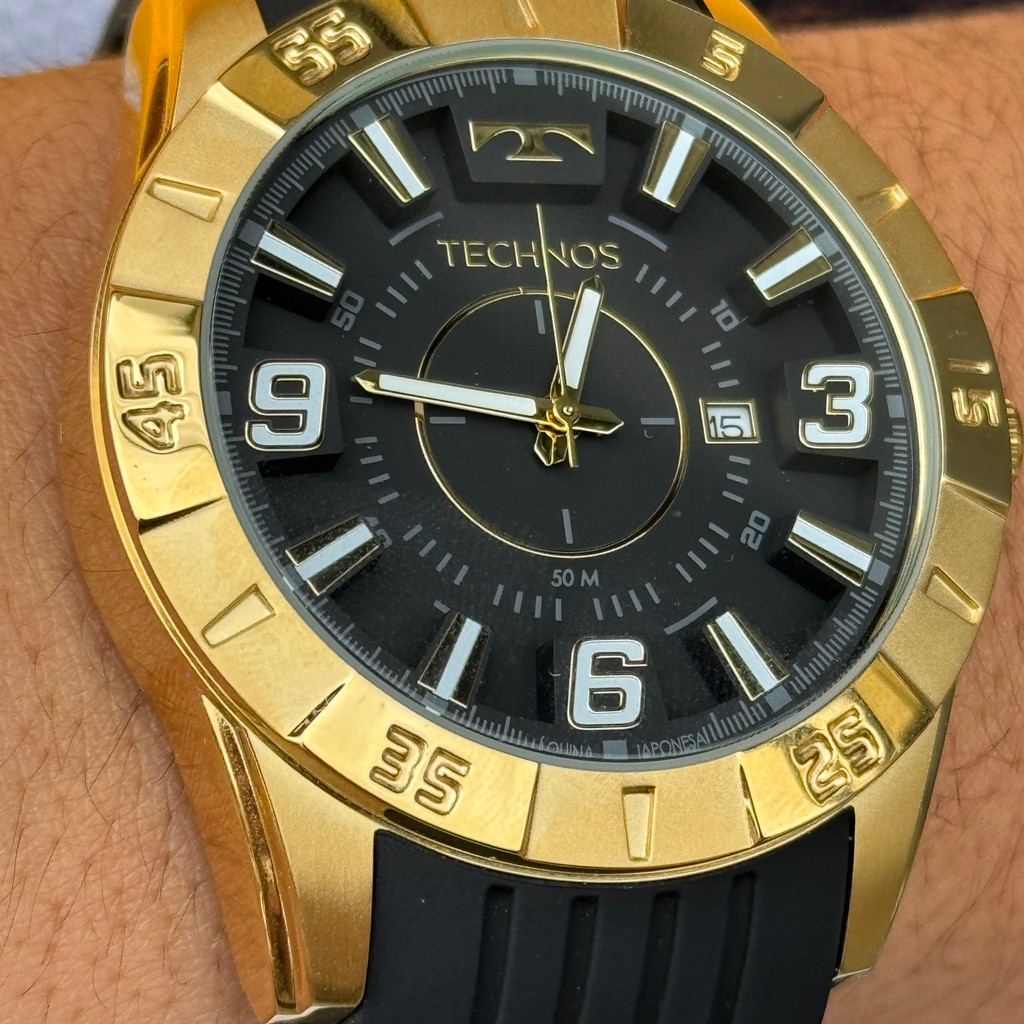 Relógio Masculino Technos Soul Preto e Dourado Original Presente 2115KZA8P — imagem 2 de 2