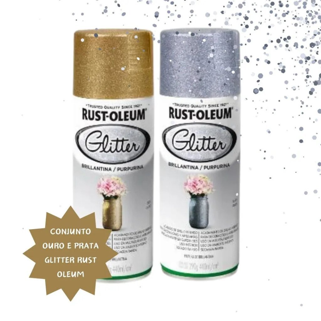 Kit Glitter Ouro e Prata Rust Oleum em Oferta na Shopee