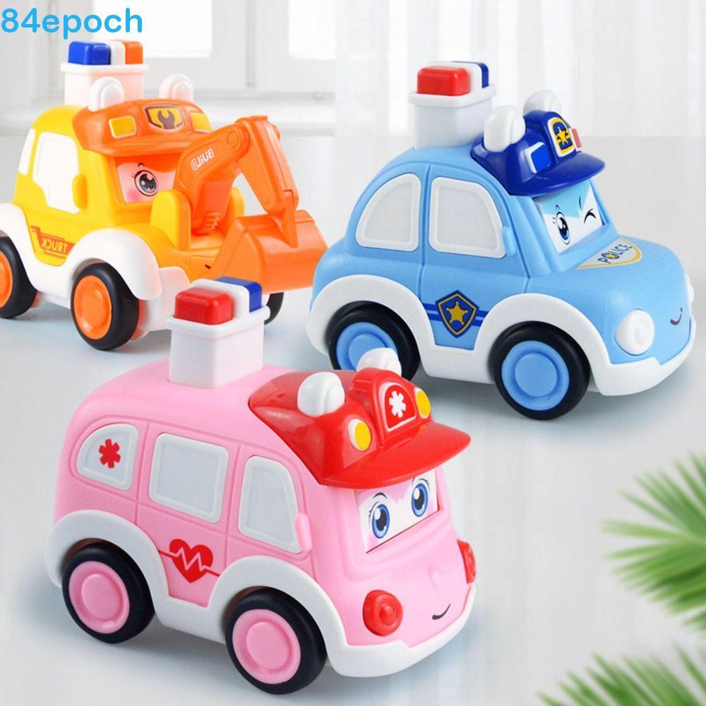 BREPOCH Push and Go Cars , Pull Back Vehicle Press Car Toy , Mini Veículos Caminhão De Bombeiros Carros De Corda Brinque