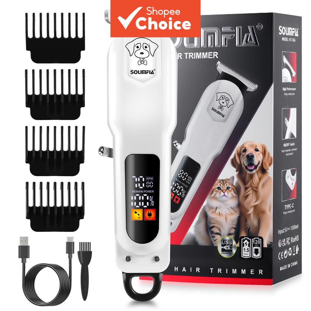 Kit de tosquia profissional Solimpia para cães e gatos, silencioso, sem fio e recarregável