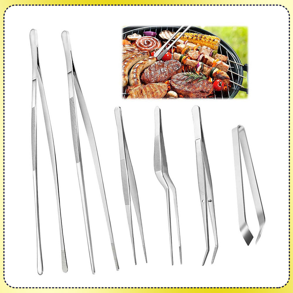 Pinças de cozinha em aço inoxidável Pinças de cozinha Grampos Adequadas para carne Massas Pratos - Conjunto de 6 peças