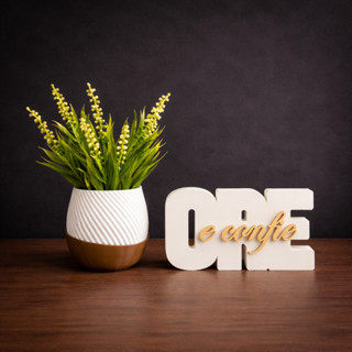 Vaso com Palavra Decoração Ore e Confie Bíblica Sala Conjunto Decorativo Quarto Escritório em Oferta na Shopee