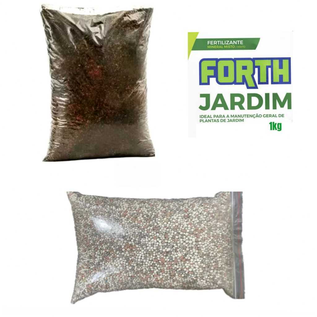 kit adubo granel 1kg cada produto; forth jardim + NPK 04-14-08 + Húmus de minhoca fertilizante organico 1kg