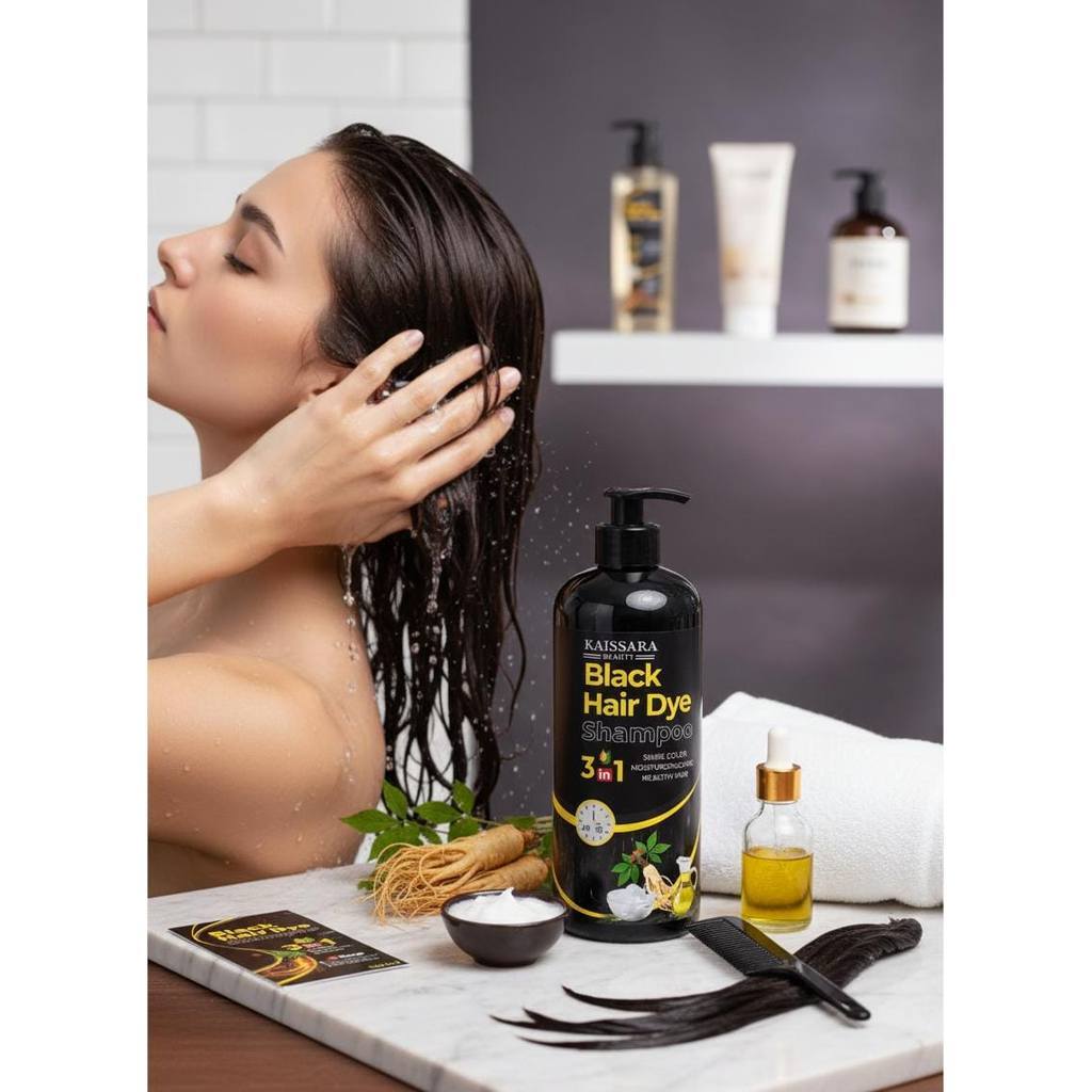 Shampoo Tonalizante Preto 3 em 1 – Black Hair Dye Shampoo | 500ml