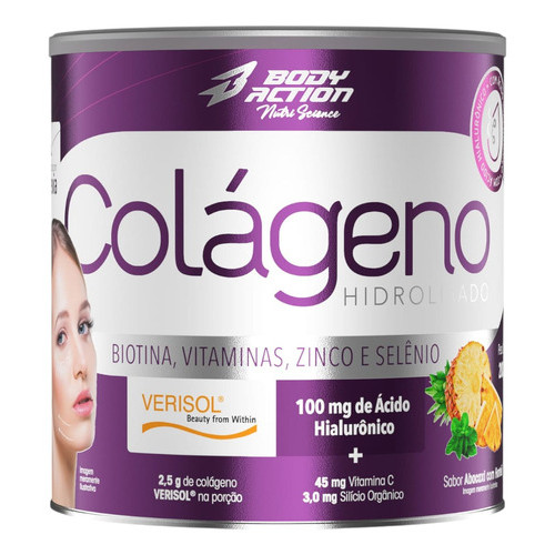 Colageno hidrolisado Verisol 200 g  Abacaxi Com Hotelã Bodyaction