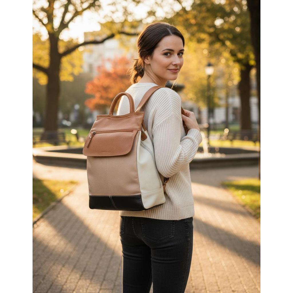 Mochila de Couro Legítimo Anti-Furto Malu Andória: Segurança e Estilo Premium