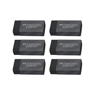 Borracha Faber-Castell Supersoft Preta - Kit com 6 em Oferta na Shopee