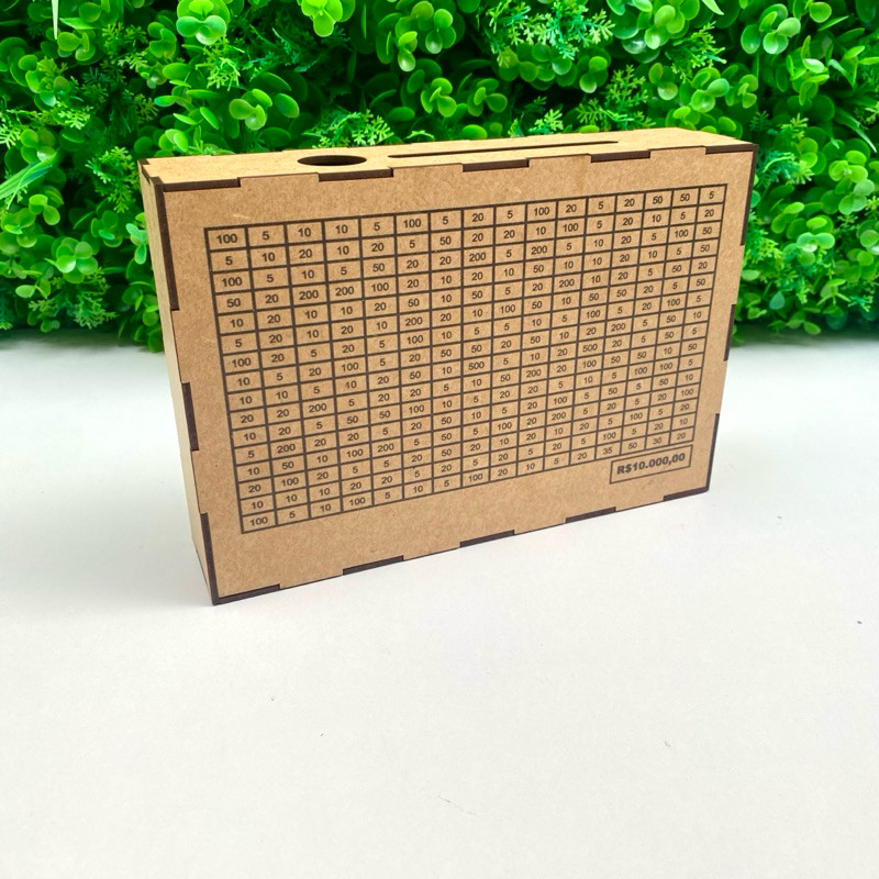 CAIXA DESAFIO DINHEIRO MDF 10 MIL DOLARES $10.000,00