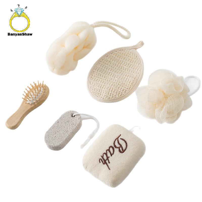 [BANY] 1 Conjunto De Bolsa De Presente Para Chuveiro De Spa Kit De Limpeza De Pele De Banho Mulheres Lixa De Pé De Flor
