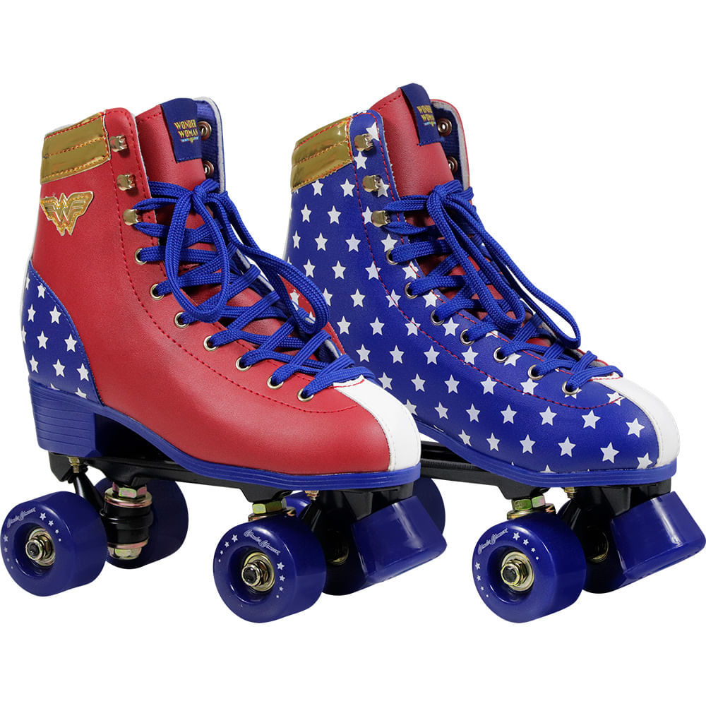 Patins Quad Mulher Maravilha Warner Bel em Oferta na Shopee