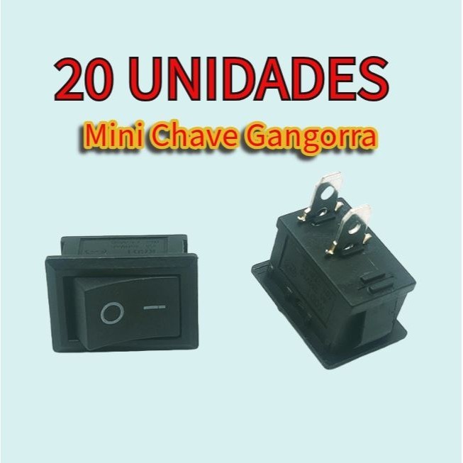 20 Unidades Mini Chave Gangorra Liga-desliga KCD1-101 - botão on/off  interruptor