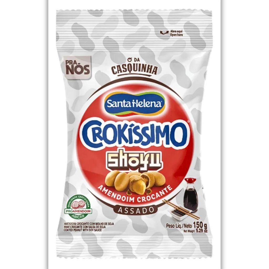 Amendoim 150g  Sabor Shoyu Crokissimo Santa Helena em Oferta na Shopee
