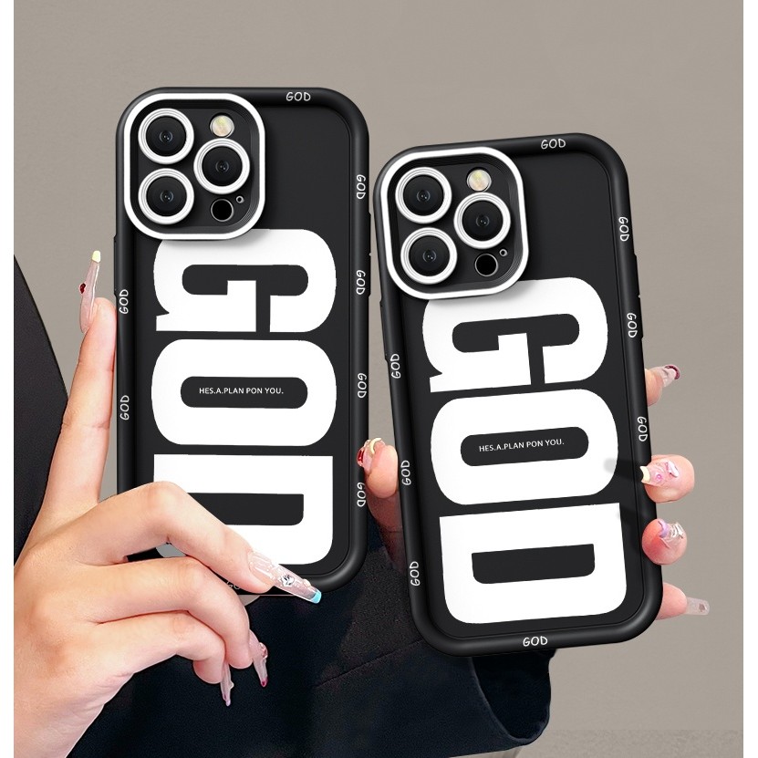 Capa para celular GOD adequada para iPhone 17 16 11 12 13 14 15 Pro Max Plus XR X XS Capa de silicone macia