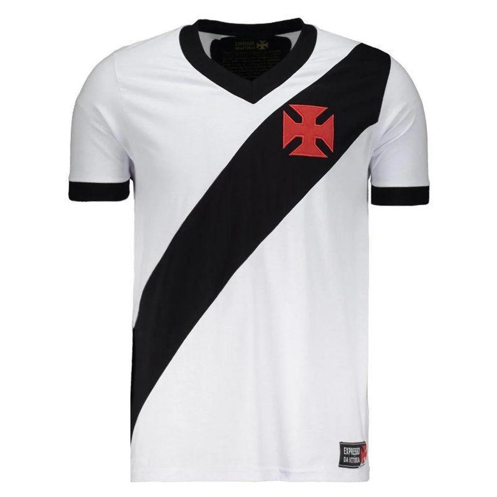 Camiseta Vasco Expresso Masculina - Branco e Preto em Oferta na Shopee
