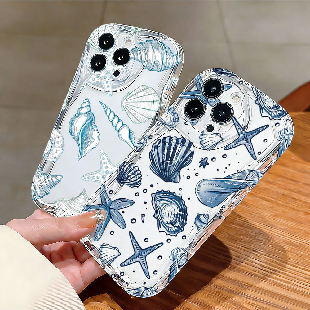 Capa Para Samsung A56 A36 A55 A54 A16 A15 A14 A05 A51 A52 A34 A35 A32 A13 A12 A04E Azul Oceano Escudo Caso De Telefone