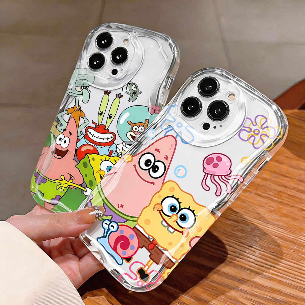 Capa Capinha Para Samsung A32 A36 A54 A55 A56 A71 M34 S21 S20 S23 S24 FE Ultra Silicone com Bob Esponja Case FA629