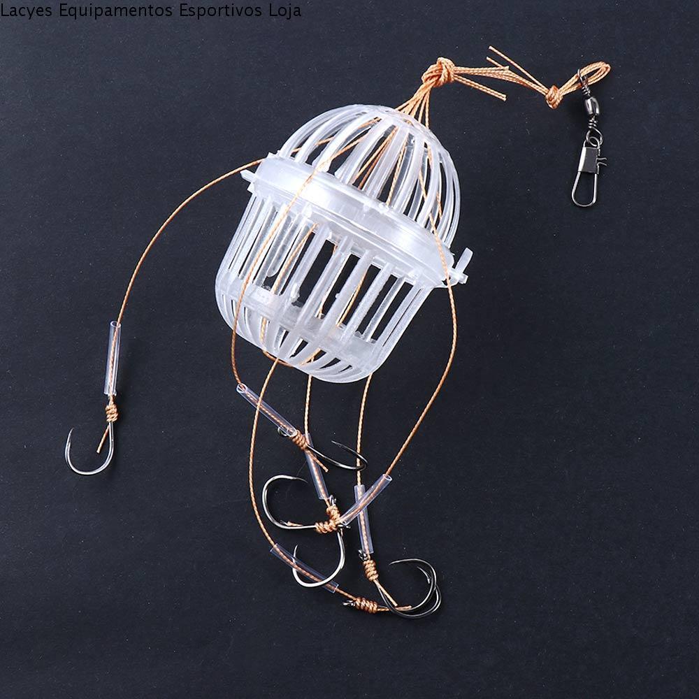 LACYES Isca Alimentador Gaiola 1 Pçs Plástico Carpa Cesta Esférica Titular Ferramentas De Pesca Ganchos