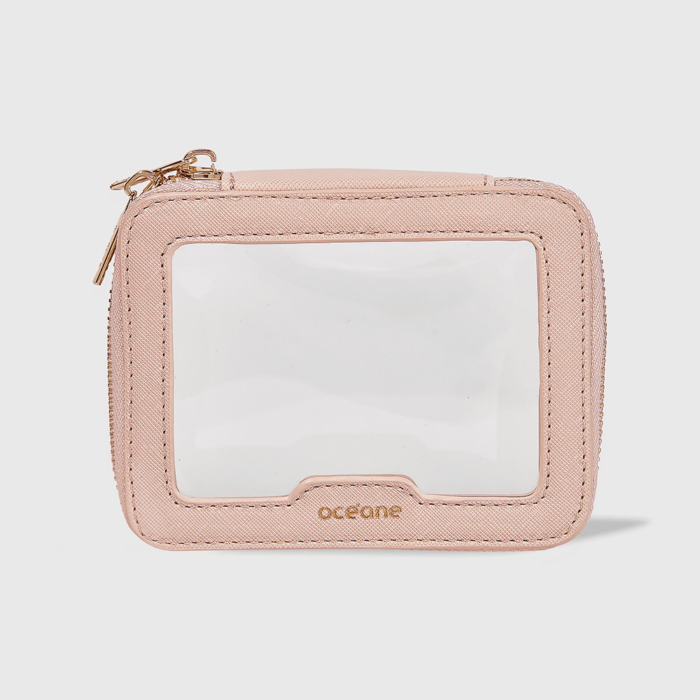 Mini Nécessaire Nude com Transparência - Crystal Case