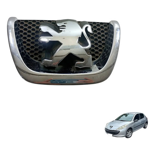 Emblema Grade Parachoque Dianteiro Peugeot 207 2008 2009 - Preto