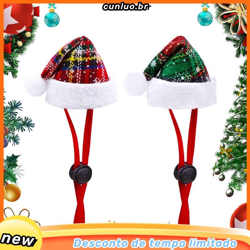 Chapéu de Natal para animais de estimação moda cachorro gato chapéu de Natal corda elástica pingente de estoque pronto20
