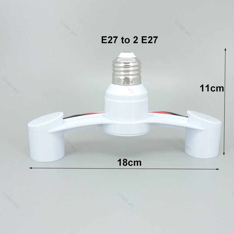 2 Cabeças Divisor e27 Para 2 e27 led base Da Lâmpada Conversor Soquete Titular Luz 2 Vias Adaptador De Energia Estendida