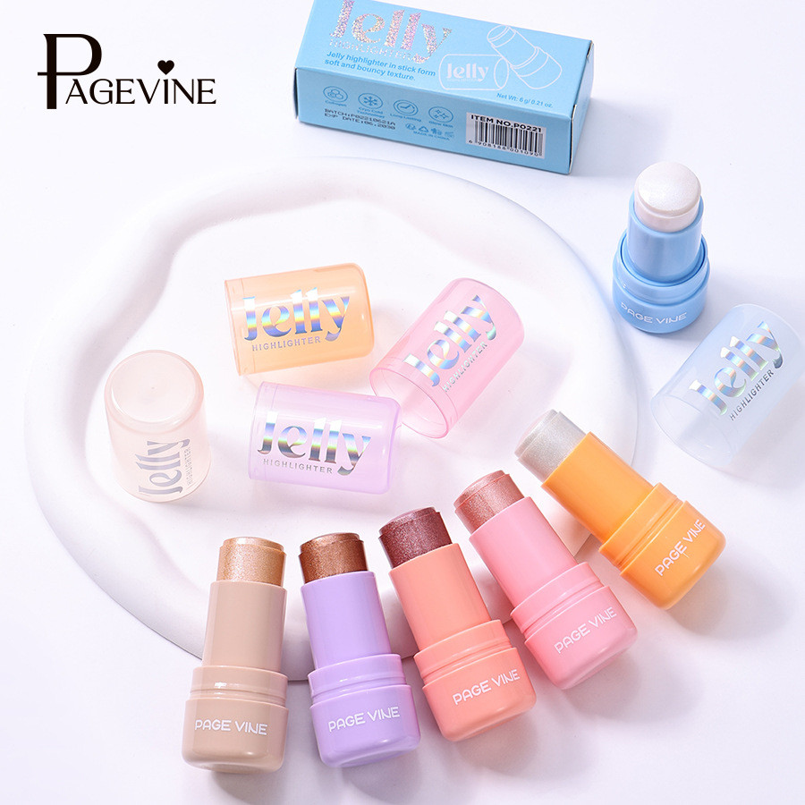 PÁGINA VINE Water Gloss Jelly Sombra de alto brilho em bastão Super brilhante Multicolor Sombra de alto brilho Maquiagem