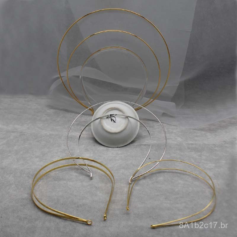 Material para acessórios de cabeça estilo Lolita DIY: base de halo, base de coroa para tiara dupla.