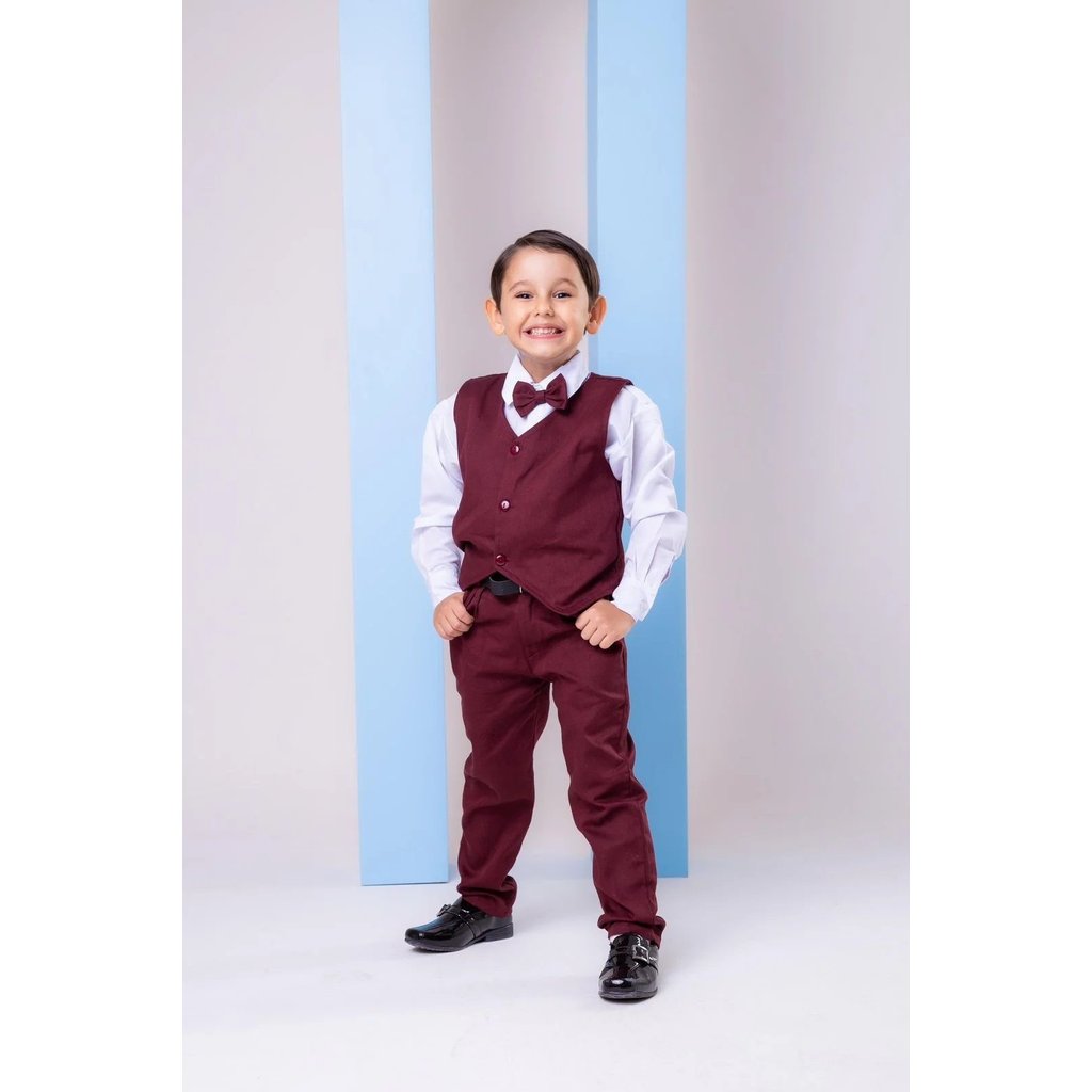 SONI Conjunto Miss Cherry Social Colete Marsala