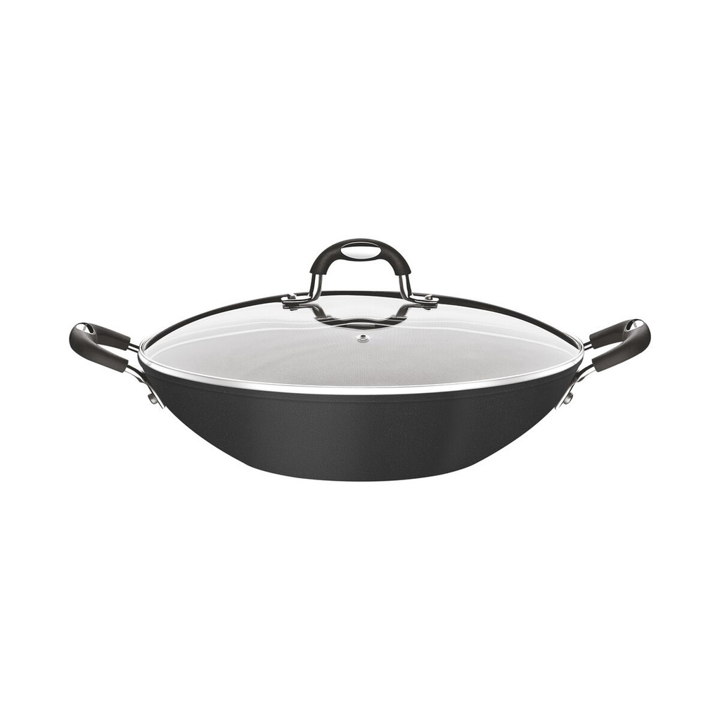 Frigideira Wok Tramontina Mônaco 32cm 4,5l Antiaderente com Tampa Vidro e Fundo para Fogão de Indução