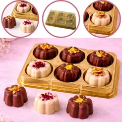 10 CAIXA EMBALAGEM P/ 6 DOCES E BOMBONS DOURADO BWB14240