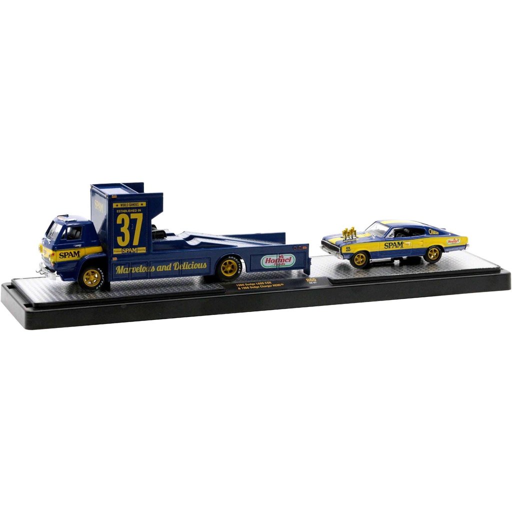 Miniatura - 1:64 - 1966 Dodge L600 COE & !966 Charger HEMI - Auto-Haulers R60 - M2 Machines