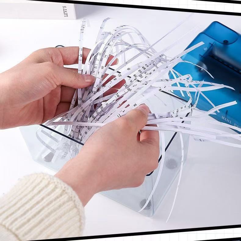 Destruidora de Papel Manual Portátil para Escritório, Pequena Destruidora de Papel Silenciosa com Manivela para Uso Domé