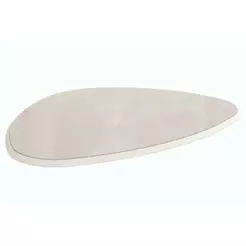 Tampo Mesa Sala de Jantar Madeirado c/ Vidro TA62 Orgânico Jantar/Premium 135x105cm Off White/Off White - Kappesberg