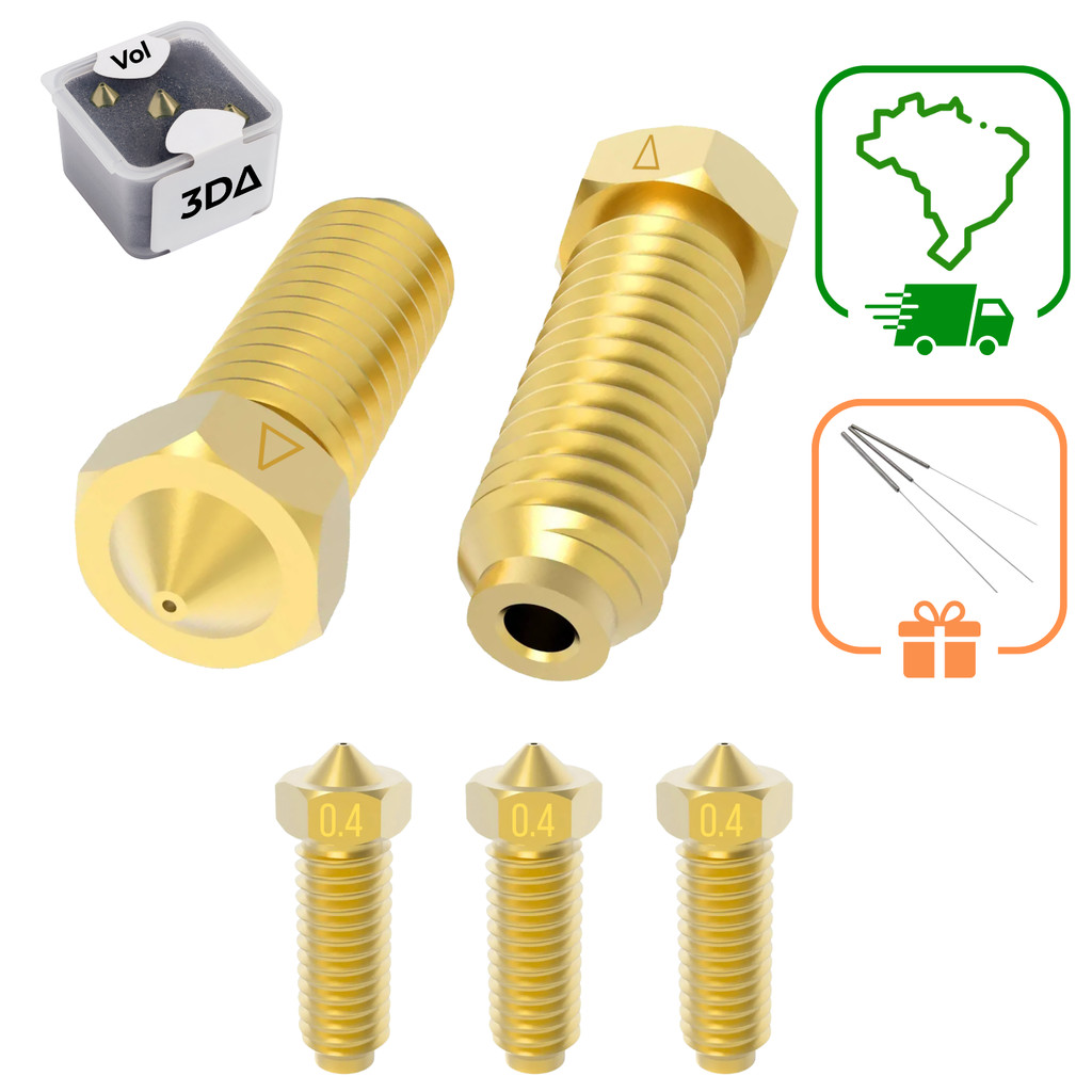 KIT 3 BICOS ANYCUBIC KOBRA NOZZLE IMPRESSAO 3D UPPER