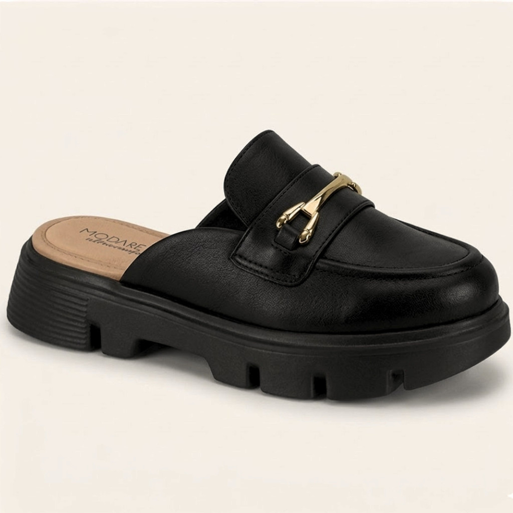 Sapato Mocassim Mule Feminino Flatform Tratorado Conforto Modare 7409.100.21736