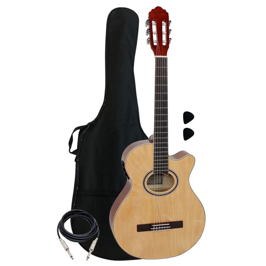 Kit Violão Giannini Nylon GNF-1D CEQ Mini Jumbo Eletroacústico