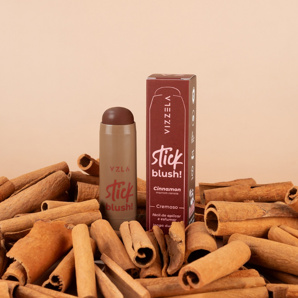 Blush Stick Cinnamon Marrom Canela em Bastão Original Vizzela Vegano em Oferta na Shopee