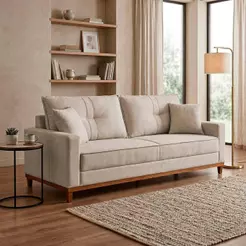 Sofá Living Malibu 2,30m Bege Bouclê - King House