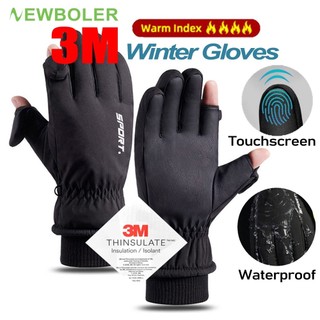 Newboler Luvas De Inverno Unissex À Prova D'água , Esqui , Antiderrapante , De Vento , 2 Dedos , Com Tela Sensível Ao To