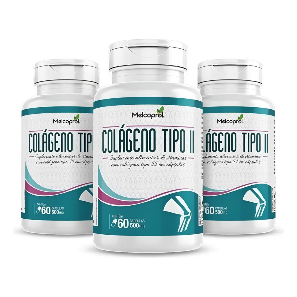 Kit 3x Colágeno Tipo 2 Uc2 60caps Melcoprol Total 180cap