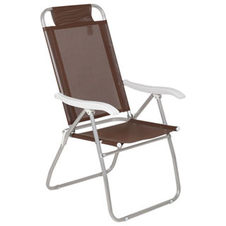 Cadeira de Praia Reclinável Prosa em Aluminio Marrom Bel em Oferta na Shopee