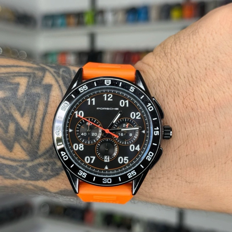 Mega Promoção de Lançamento Relogio masculino  De Luxo Tag Carreira Porche  100% funcional  Envio Imediato + caixa