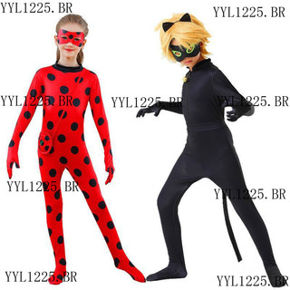 Crianças menina milagre menino gato preto Bodysuit crianças fantasia de Halloween super-herói