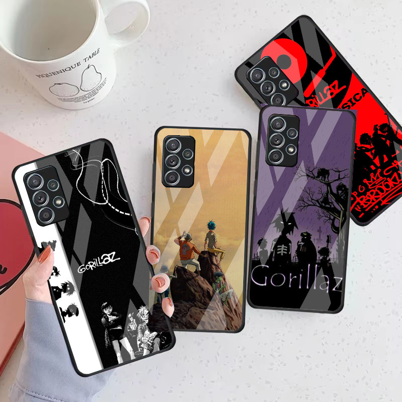 gorillaz 06 Capa De Telefone De Vidro Para Samsung Galaxy A16 A15 A25 A35 A55 A53 A54 A34 A14 A32 A52 4G 5G A56 A54