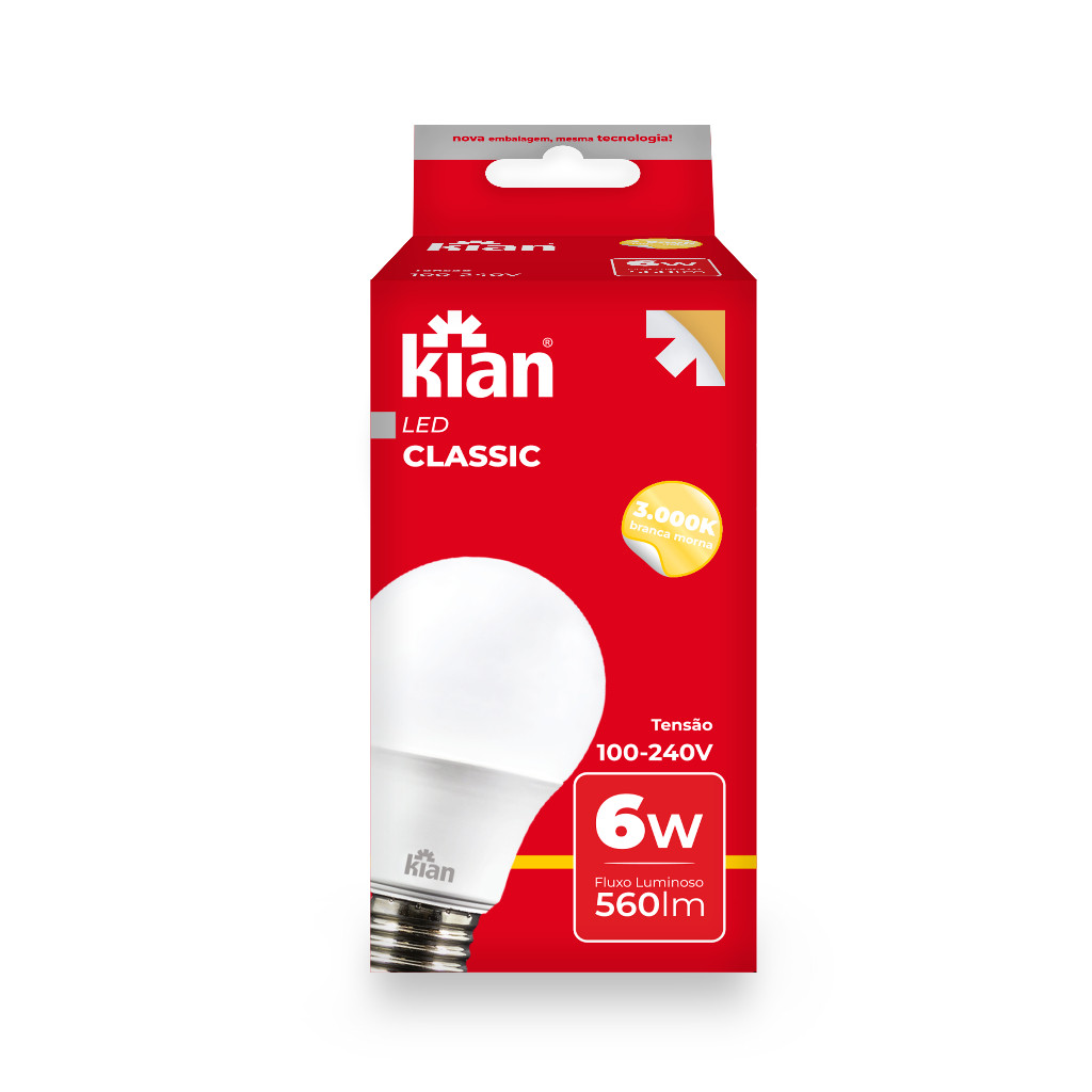 Kit 10 Lâmpadas LED Bulbo Amarelo 3000K Bivolt - Kian · foto 2